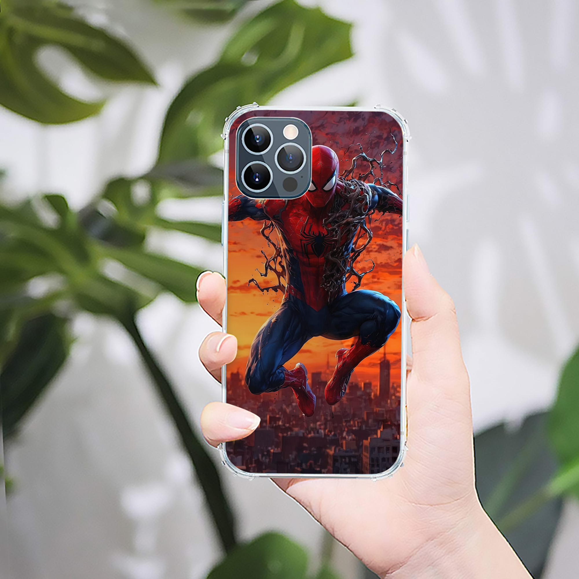 （画像用） Spider Man スパイダーマン 【iPhone 12シリーズ対応】透明スマホケース（クリアソフトケース）